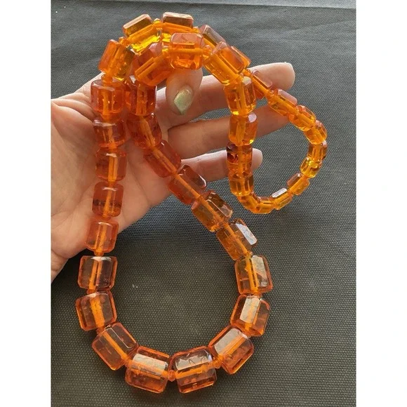 vintage-style graduated Baltic amber beaded necklace Chunky Estate Jewelry - Picture 5 of 5